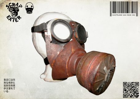Fully functional Post-Apocalyptic Wasteland Endzeit ABC gasmask with eye protection.