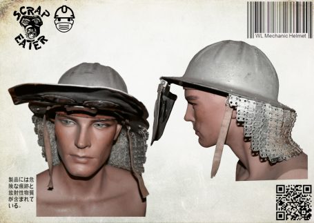 Post-Apocalyptic Wasteland Endzeit Structure welder helmet with neck guard.
