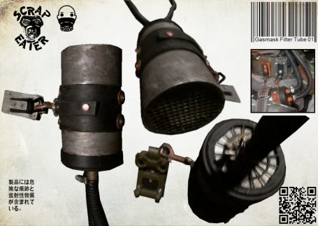 Fully functional Post-Apocalyptic Wasteland Endzeit ABC gasmask Filter Tube.