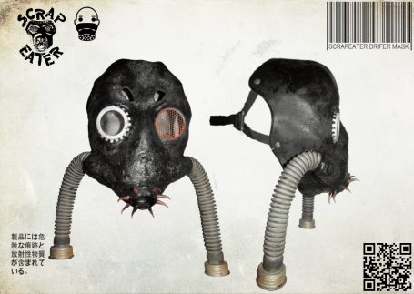 Fully functional Post-Apocalyptic Wasteland Endzeit gasmask with eye protection.