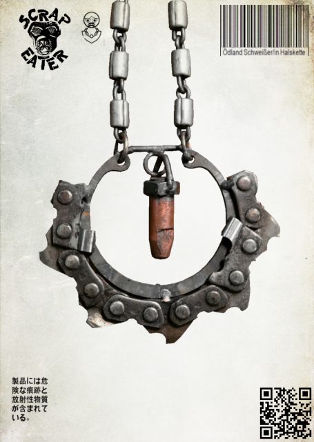 Eine künstlerische Kette mit einem Anhänger aus Metall und einer Schweiß düse.
25.70