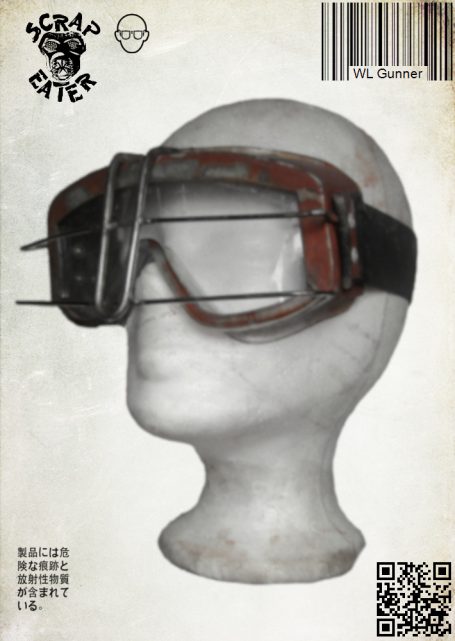 Post-Apocalyptic Wasteland Endzeit safety goggles with a thick metal frame, large lenses, and a protective bar.