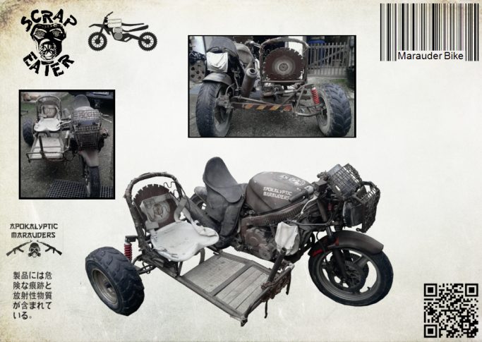 Motorrad Gespan mit einem einzigartigen Design und detailreichen Modifikationen. 