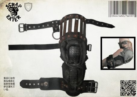 Soft Post-Apocalyptic Wasteland Endzeit elbow protection with hard plastic protective pads.