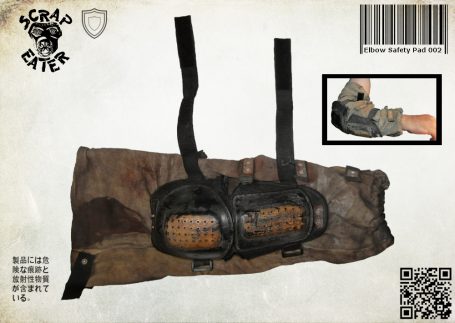 Post-Apocalyptic Wasteland Endzeit leather elbow protection with hard plastic protective pads.